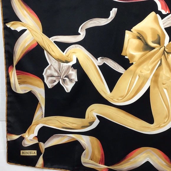 Bonjela ribbons and bows square scarf NWT - Picture 3 of 11